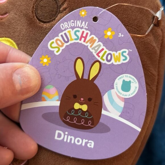 Brand New With Tags 8 Inch Squishmallows Dinora the Chocolate Rabbit - Picture 3 of 4